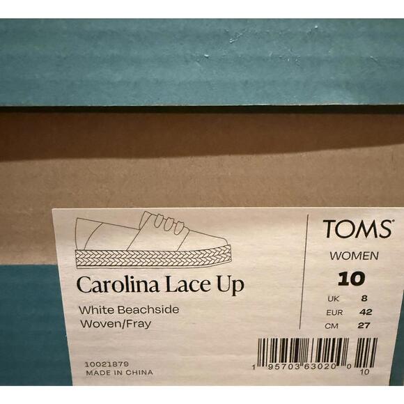 NWT Toms Carolina Espadrille Lace-Up Sneakers Women's Size 10 - Picture 6 of 6